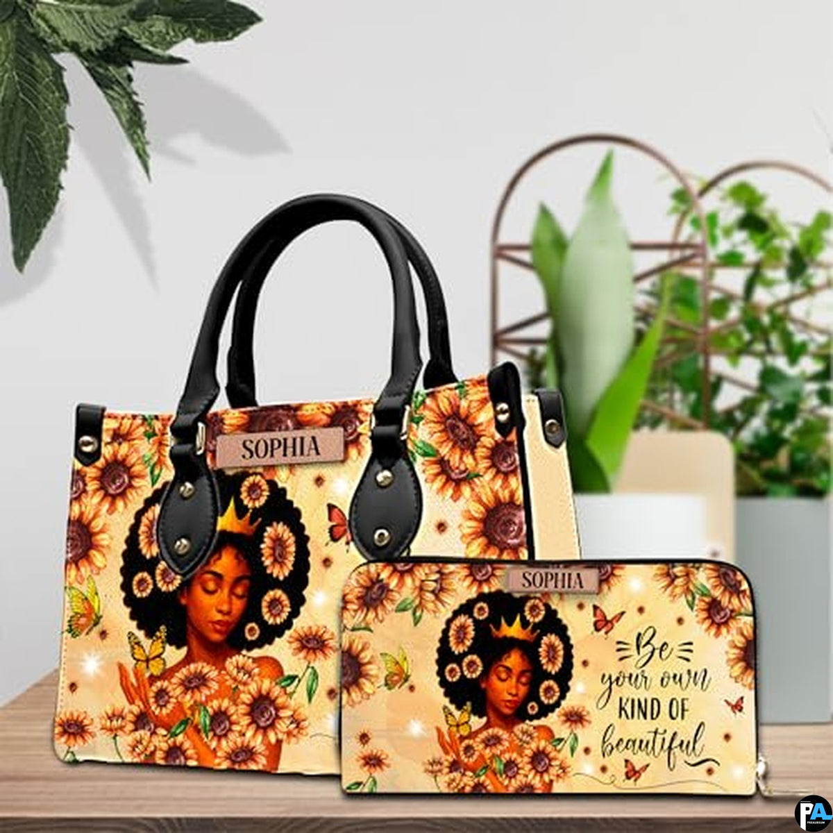 Personalized African American Leather Bag, African Purse, Gifts for Black Girl Women, Black History Handbags