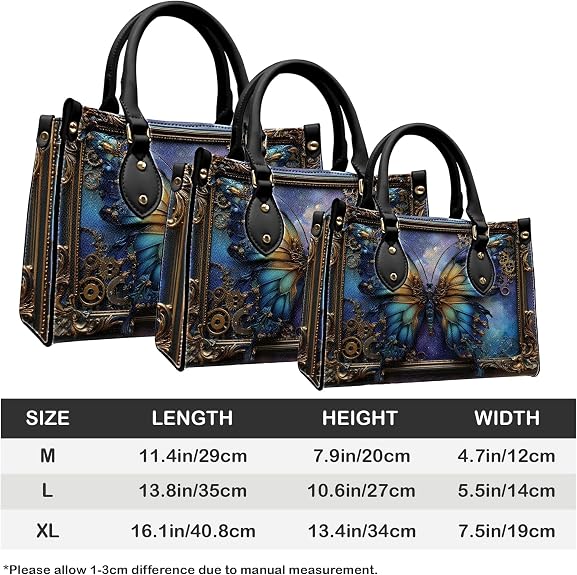 PREAUREUM "Steampunk Style" Personalized Butterfly Leather Handbag