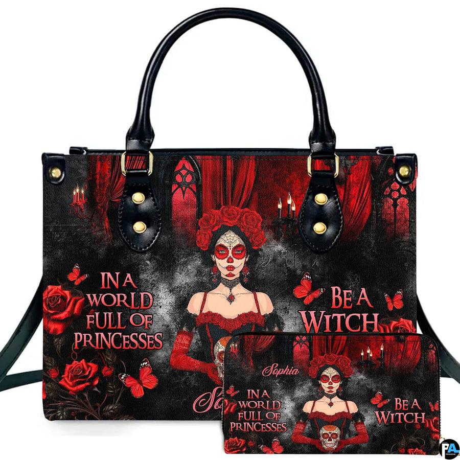 Personalized Witch Leather Bags, Halloween Purses For Women, Witch Art Bag, Spooky Halloween Purses, Holiday Gifts