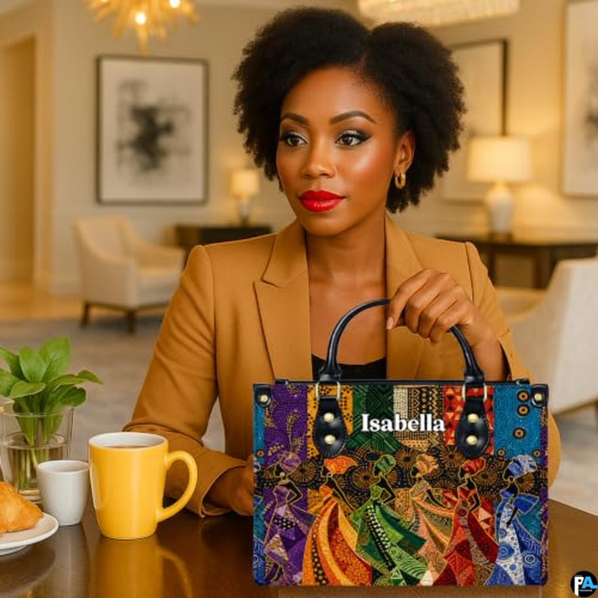 Personalized African American Leather Bag, African Purse, Gifts for Black Girl Women, Black History Handbags
