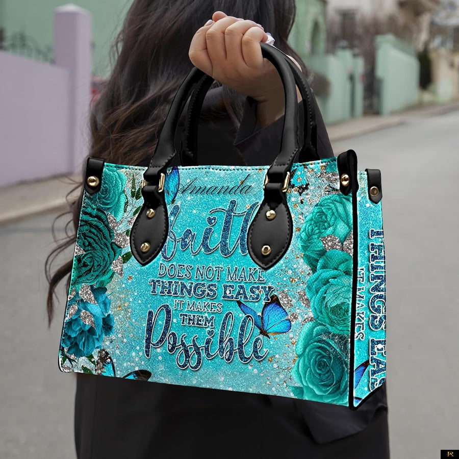 PREAUREUM "{split_values}" Personalized {collection_title} Leather Handbag