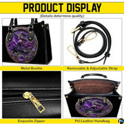 Personalized Halloween Leather Handbag – Custom Witch 3D Printing Effect Purses For Women – Spooky Gothic Shoulder Bag