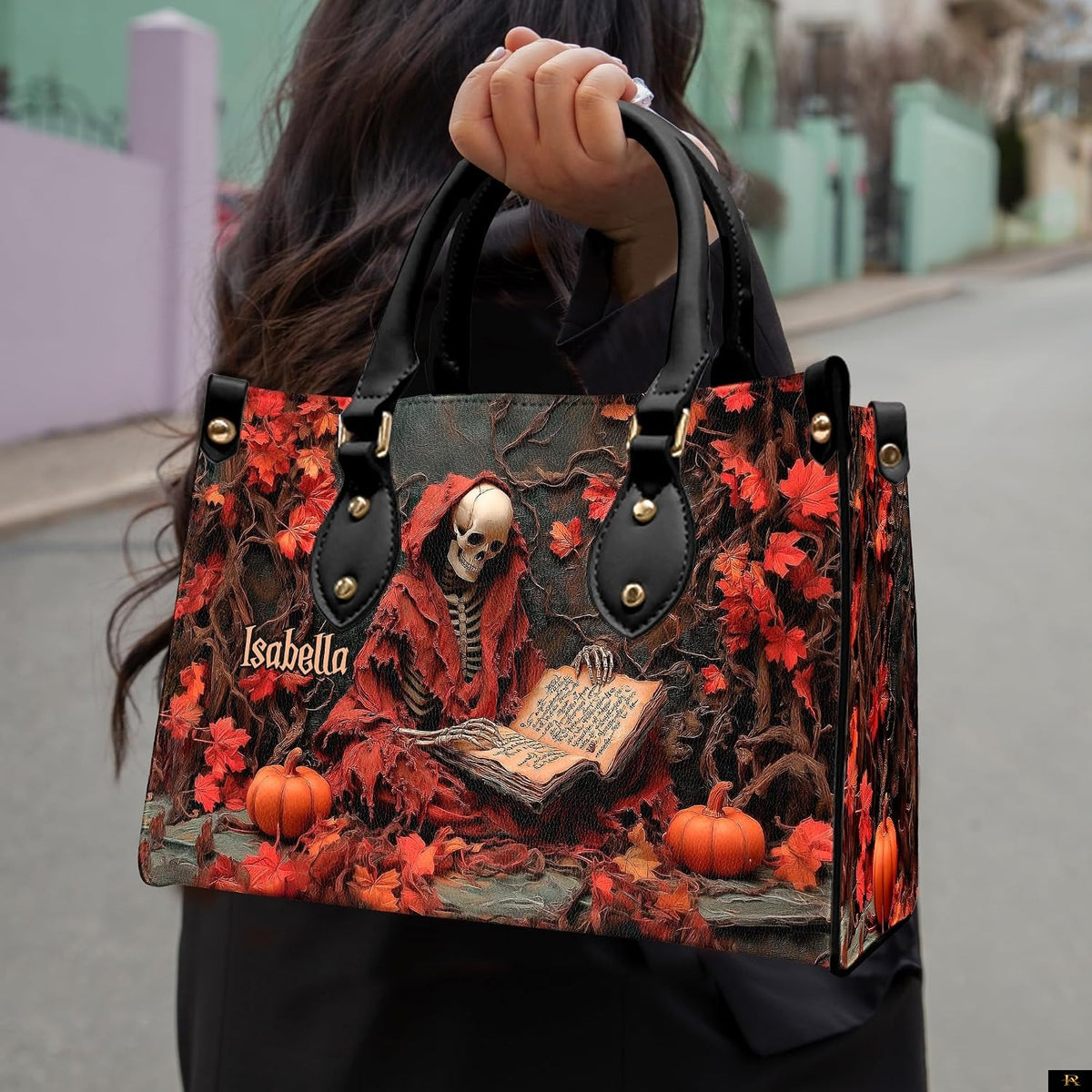 PREAUREUM "{split_values}" Personalized {collection_title} Leather Handbag