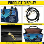 Four-part visual overview detailing corner gold attachments, top opening, and printed floral front surface.