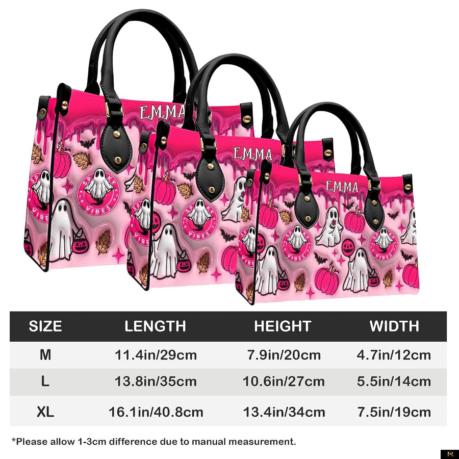 PREAUREUM "{split_values}" Personalized {collection_title} Leather Handbag