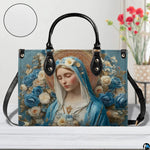 Side profile view illustrating seam finish and blue floral print