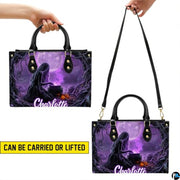 Personalized Halloween Leather Handbag – Custom Witch 3D Printing Effect Purses For Women – Spooky Gothic Shoulder Bag