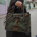 Personalized Animal Leather Handbag – Custom Name Flowers with 2D Print with 3D Effect – Gift for Gramma, Mom, Daughter