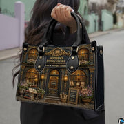 Personalized Book Lover Leather Handbag for Women, 3D Bookstore Library Tote Bag, Literary Gift for Readers, Bookworms