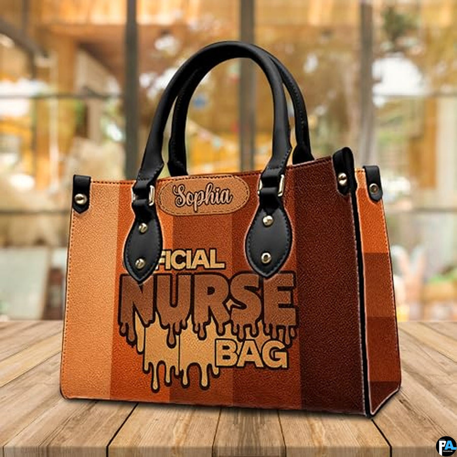 Personalized Nurse Leather Bag – Custom Medical Handbag & Purse Set with Name Gifts for Nursing Student Christmas Gift
