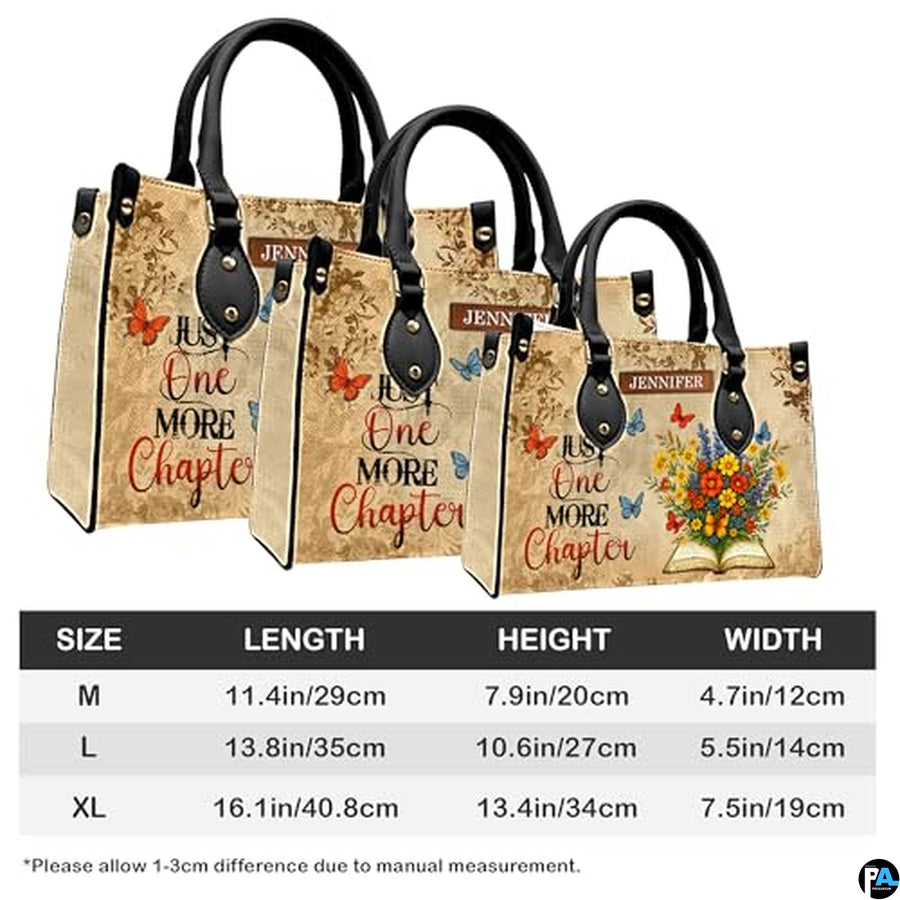 Personalized Book Lover Leather Bag, Just A Girl Who Loves Book Handbag With Name, Books Purse, Gifts For Readers, Writer