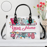 PREAUREUM "{split_values}" Personalized {collection_title} Leather Handbag