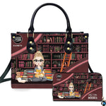 Personalized Book Lover Leather Bag, Just A Girl Who Loves Book Handbag With Name, Books Purse, Gifts For Readers, Writer