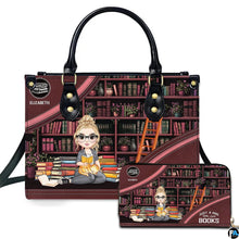 Personalized Book Lover Leather Bag, Just A Girl Who Loves Book Handbag With Name, Books Purse, Gifts For Readers, Writer
