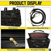 Top-down view of the handbag highlighting clean upper profile and dual carrying handles.