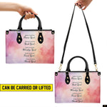 PREAUREUM "{split_values}" Personalized {collection_title} Leather Handbag