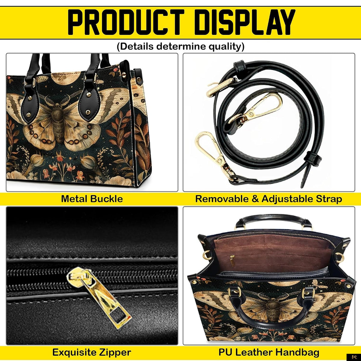 PREAUREUM "{split_values}" Personalized {collection_title} Leather Handbag