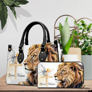 PREAUREUM "{split_values}" Personalized {collection_title} Leather Handbag
