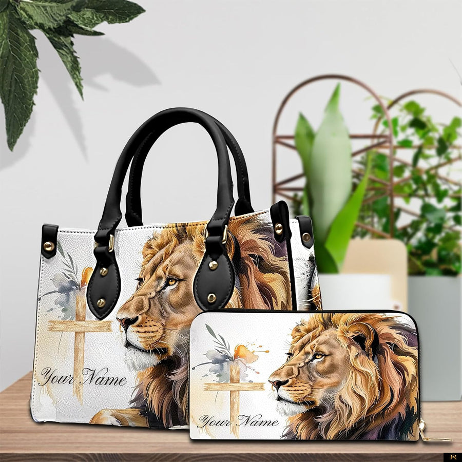 PREAUREUM "{split_values}" Personalized {collection_title} Leather Handbag