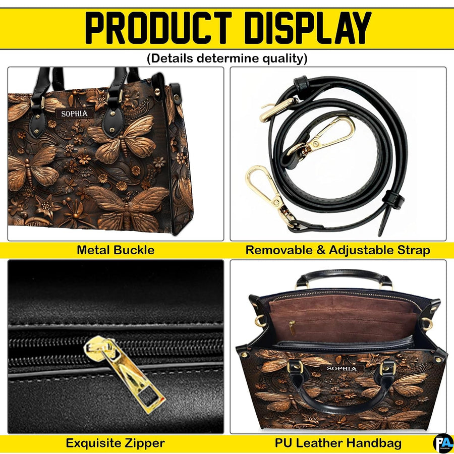 Feature collage illustrating top handles, carrying strap, secure closure, and open top interior view.