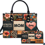 Personalized Leather Tote Bag and Purse for Mom Grandma, Custom Name Tote Bag, Birthday Gift for Mother, Grandma Gift Idea