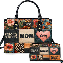 Personalized Leather Tote Bag and Purse for Mom Grandma, Custom Name Tote Bag, Birthday Gift for Mother, Grandma Gift Idea