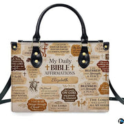 Personalized Christian Leather Handbag – Custom Purse Faith Gift for Mom, Grandma, Women Birthday or Christmas