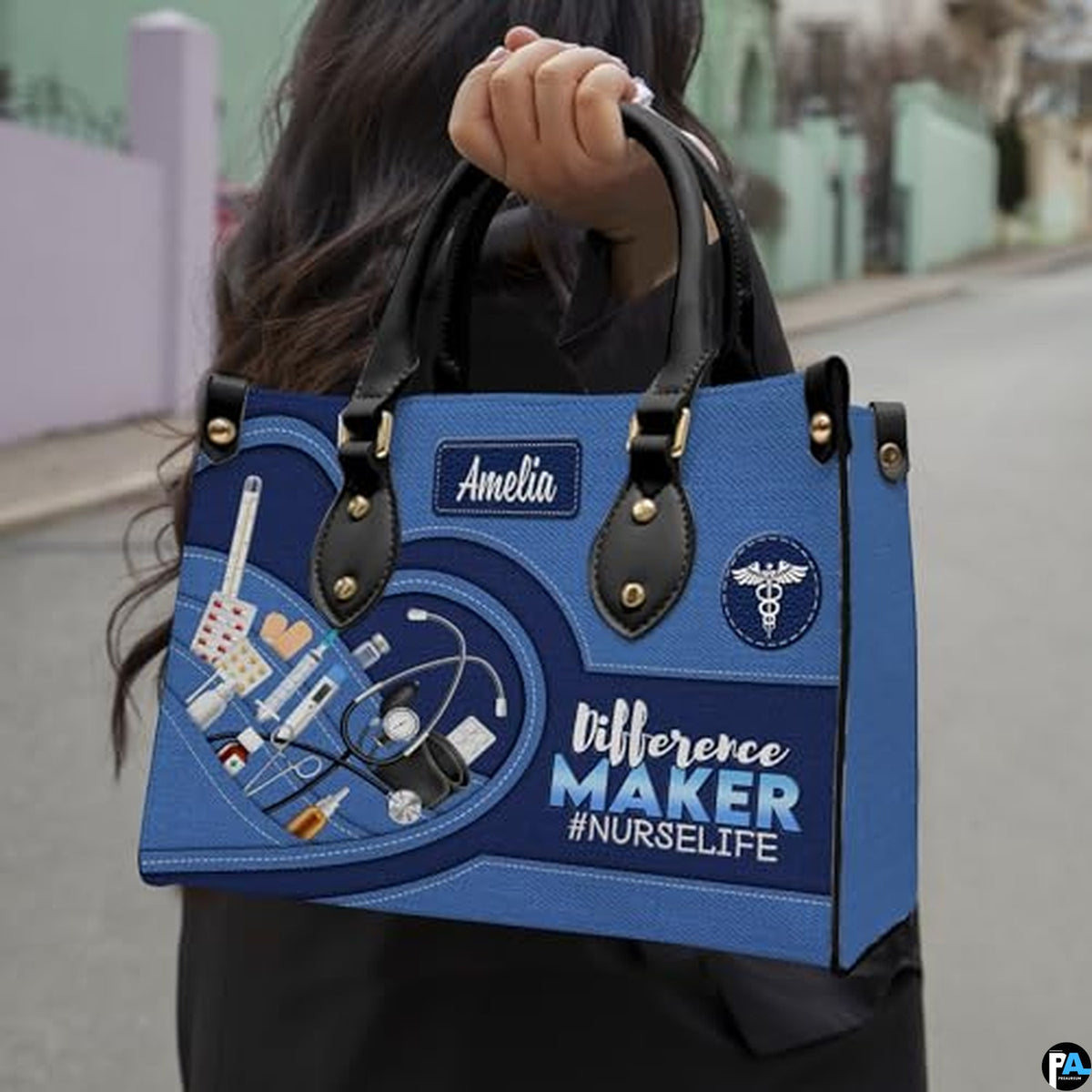Personalized Nurse Leather Bag – Custom Medical Handbag & Purse Set with Name Gifts for Nursing Student Christmas Gift