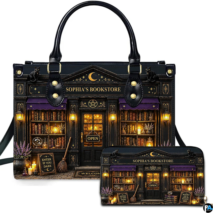 Personalized Mystical Sophia's Bookstore Facade Tote Bag