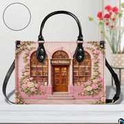 Personalized Book Lover Leather Handbag for Women, 3D Bookstore Library Tote Bag, Literary Gift for Readers, Bookworms