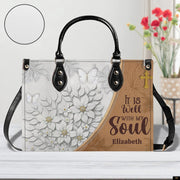 PREAUREUM "{split_values}" Personalized {collection_title} Leather Handbag