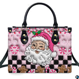 Retro Pink Santa Claus Holiday Handbag