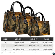 Personalized Halloween Leather Handbag – Custom Witch 3D Printing Effect Purses For Women – Spooky Gothic Shoulder Bag