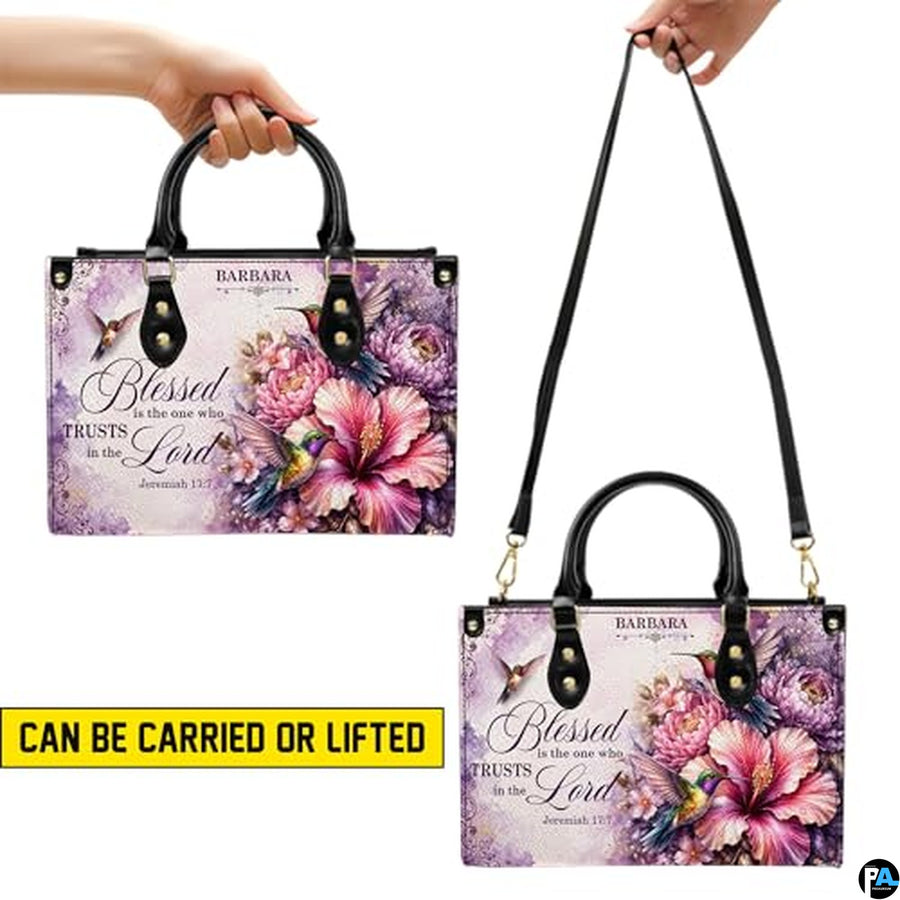 Personalized Christian Leather Handbag, Jesus Christian Tote Bag, Bible Purse, Religious Bags Gift for Mom, Women