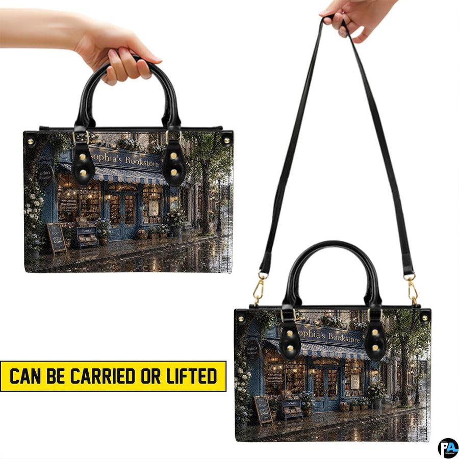 Top-down view of the handbag highlighting clean upper lines and dual carrying handles.