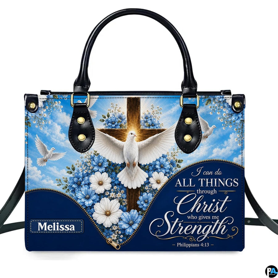 Personalized Christian Leather Handbag, Jesus Christian Tote Bag, Bible Purse, Religious Bags Gift for Mom, Women