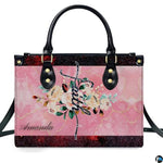 Personalized Flower Floral and inspirational text Handbag