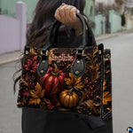 Personalized Halloween Gothic Leather Handbag Custom Raven Black Cat Purse Dark Fantasy Shoulder Bag Gift for Women
