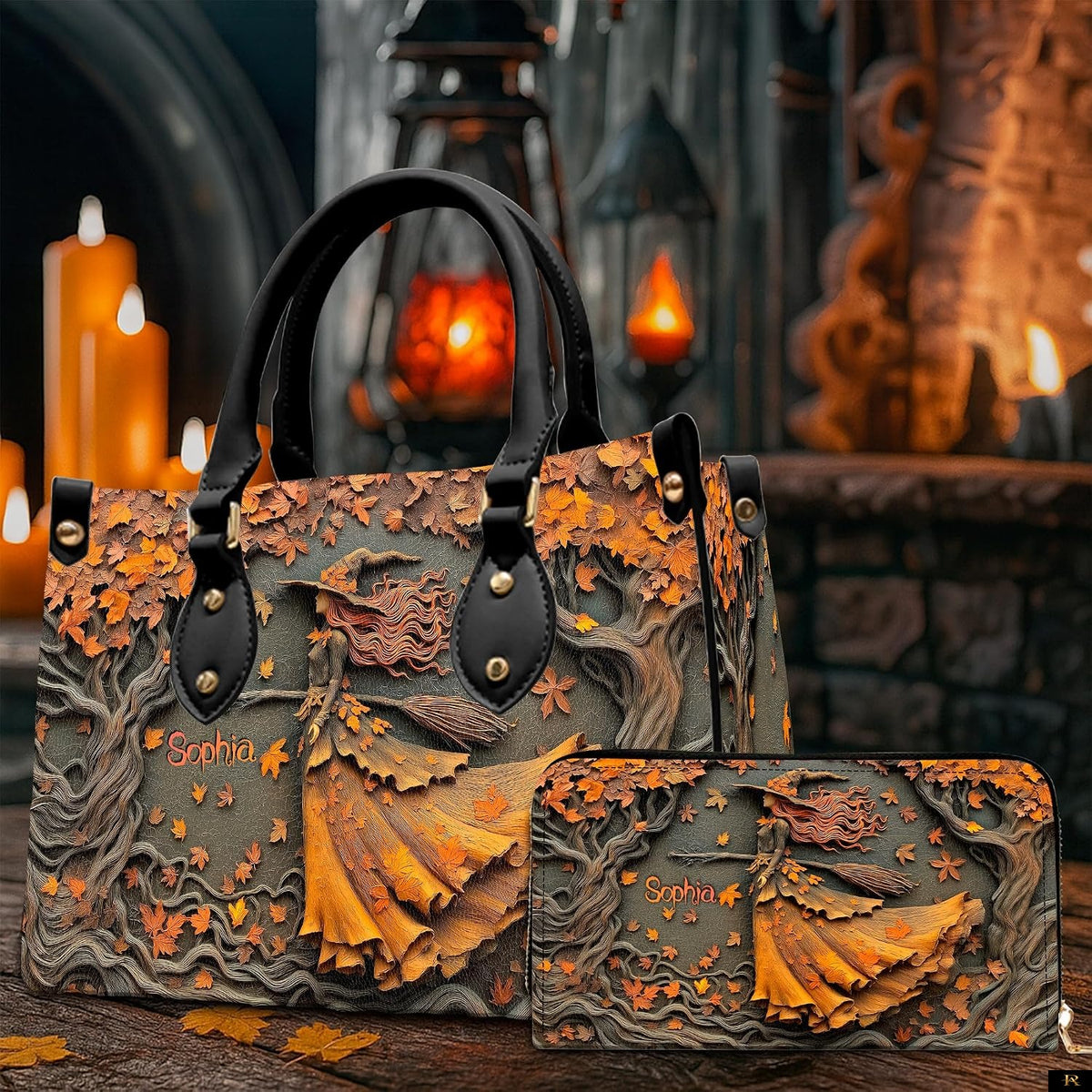 PREAUREUM "{split_values}" Personalized {collection_title} Leather Handbag