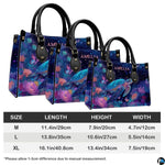 Handbag interior compartment organized for everyday personal essentials.