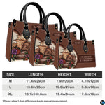 Three sizes of golden dragon handbag in medium, large, and extra-large with dimension table