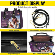 Four-panel showcase illustrating design details, hardware, and interior layout.