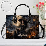 Personalized Witch Handbag with Purse, Custom Name Gothic Leather Bag Set for Women, Halloween Shoulder Bag, Witch Gift
