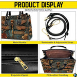 Personalized Animal Leather Handbag – Custom Name Flowers with 2D Print with 3D Effect – Gift for Gramma, Mom, Daughter