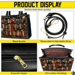 Personalized Book Lover Leather Handbag for Women, 3D Bookstore Library Tote Bag, Literary Gift for Readers, Bookworms