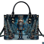 Personalized Tree winter wonderland with a nutcracker Handbag