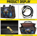 PREAUREUM "Steampunk Style" Personalized Butterfly Leather Handbag