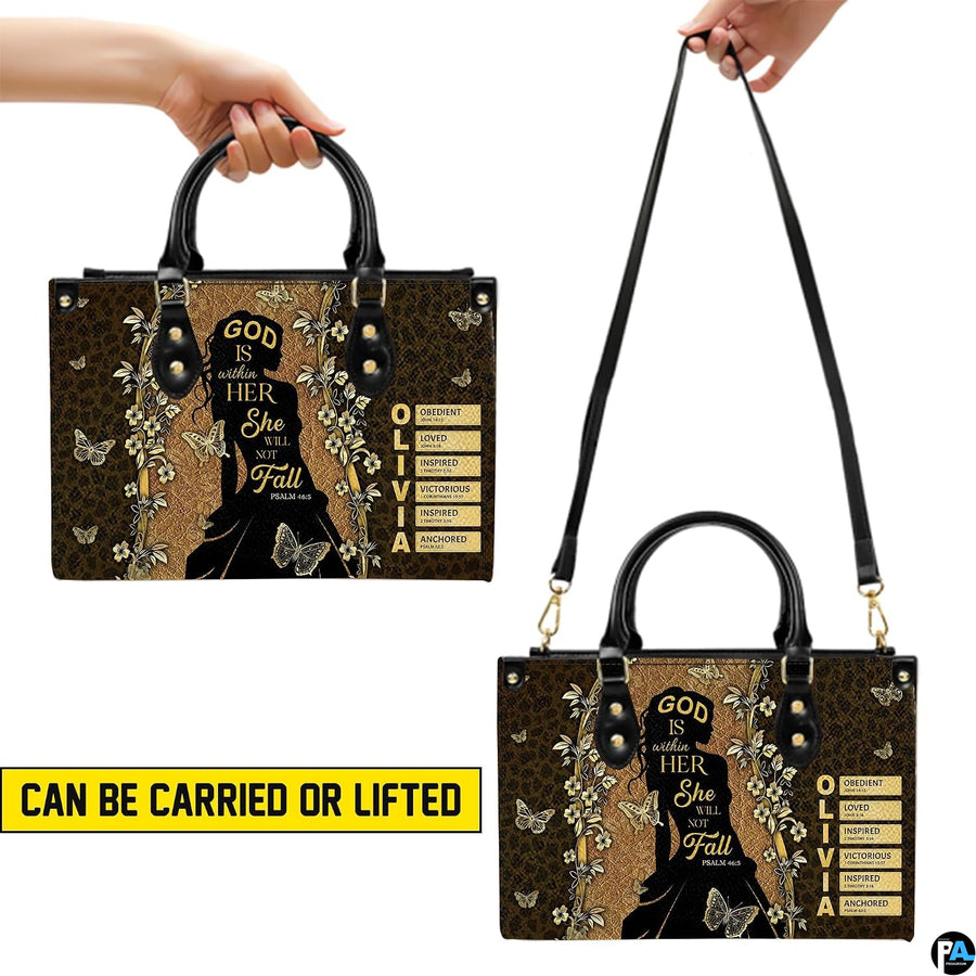 Carrying versatility display of silhouette handbag showing top handle and adjustable shoulder strap.