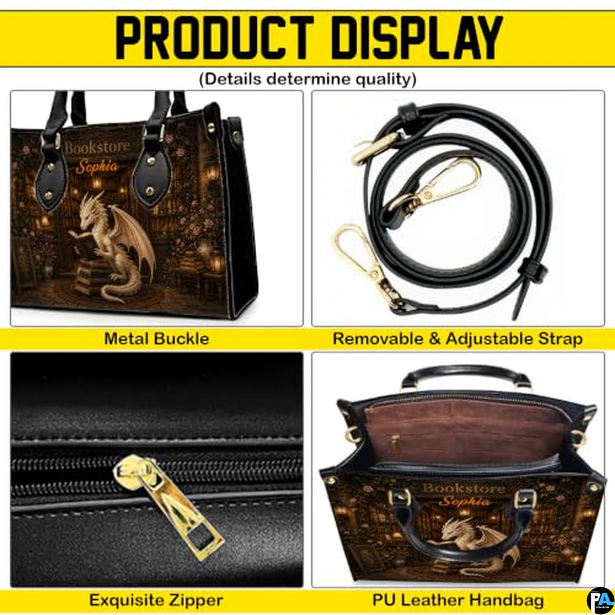 Bookstore Leather Bag, Book Purse for Book Lovers, Shoulder Bag