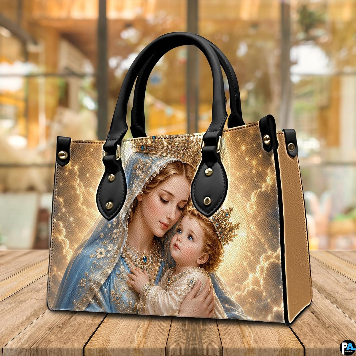 Size reference chart showing medium, large, and extra-large handbag dimensions